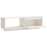 TV Cabinet White 110x30x33.5 cm Solid Pinewood 809889