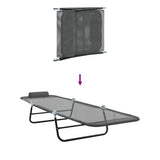 Folding Sun Lounger Folding Grey 182 x 55 x 85.5 cm Textilene 42003156