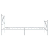 Metal Bed Frame without Mattress with Footboard White 90x190cm 376561