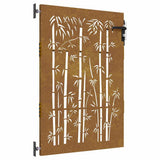 Garden Gate 85x125 cm Corten Steel Bamboo Design 153234