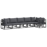 Garden Sofa Set with Cushion Black Aluminium 3378868