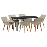 Dining Set Light grey Poly rattan 3261716