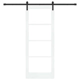 Sliding Door ORKDAL White 83 x 211 cm Solid Pine Wood and Glass 3331972