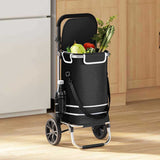 Shopping Trolley Black 36.5 x 46.5 x 100.5 cm Oxford fabric 42002334