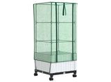 Garden Planter with Greenhouse Cover&Wheels White PP 3422933
