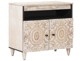 Sideboard with Storage White 60 x 33.5 x 75 cm Solid Mango Wood 4018393