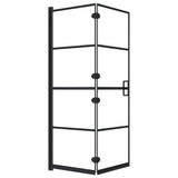 Folding Shower Enclosure ESG 100x140 cm Black 150744