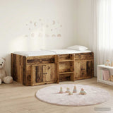 Loft Bed Frame with Cabinet 3 pcs Old Wood Engineered Wood 3423380