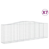 Arched Gabion Baskets 7 pcs 400x50x120/140 cm Galvanised Iron 3145974