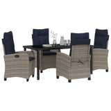 Garden Dining Set with Cushion 5 pcs Grey Poly Rattan 3380466