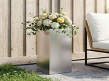 Garden Planter Silver 20 x 20 x 50 cm Stainless Steel 8005310