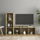 TV Cabinets 2 pcs Sonoma Oak 107x35x37 cm Engineered Wood 3079937