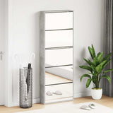 Shoe Cabinet with Mirror 5-Layer Concrete Grey 63x17x169.5 cm 3228281