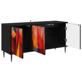 TV Cabinet HEESCH 102 x 33 x 51 cm Black Oak Engineered Wood 8007098