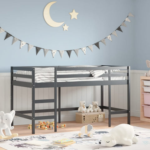 ZNTS Kids' Loft Bed without Mattress with Ladder Black 90x200 cm 835900