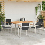 Garden Dining Set 7 pcs Solid Teak Wood and Stainless Steel 3334832
