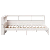 Bookcase Bed without Mattress White 90x190 cm Solid Wood Pine 3324367