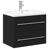 Bathroom Sink Cabinet with Built-in Basin Black 3278765