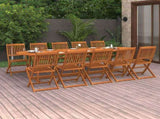 Dining Set Wood Solid Acacia Wood Large Foldable 3086980