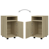 Side Cabinet with Wheels Sonoma Oak 33x38x60 cm Engineered Wood 803050