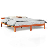 Bed Frame without Mattress Wax Brown 160x200 cm Solid Wood Pine 859231