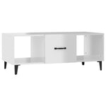ZNTS Coffee Table High Gloss White 102x50x40 cm Engineered Wood 812705