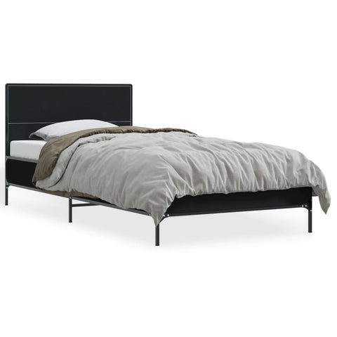 ZNTS Bed Frame without Mattress Black 100x200 cm 845522