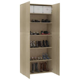 Shoe Cabinet Sonoma Oak 80x35.5x180 cm Engineered Wood 800291