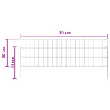 Garden Fence with Stakes 24 pcs 95 x 30 cm Mesh Silver 42042962