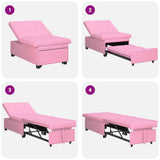Sofa Bed Pink 194 x 50 x 82 cm Plywood 42008592