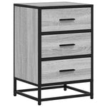 ZNTS Bedside Cabinet Grey Sonoma 40x34.5x60 cm Engineered Wood and Metal 848722