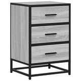 ZNTS Bedside Cabinet Grey Sonoma 40x34.5x60 cm Engineered Wood and Metal 848722