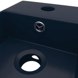 Bathroom Sink with Overflow Ceramic Dark Blue 146990