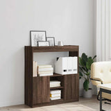 Highboard Brown Oak 92x33x100 cm Engineered Wood 855130