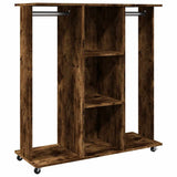 Wardrobe with Wheels Smoked Oak 102x38x110 cm Engineered Wood 848035