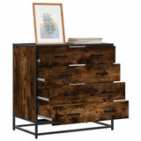 Drawer Cabinet Smoked Oak 70x41x70 cm Engineered Wood 849081