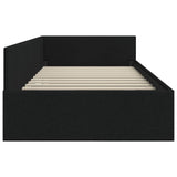 Corner Bed Frame with Headboard Black 90 cm x 200 cm Velvet 42016045