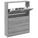 Shoe Cabinet Grey Sonoma 59x17x81 cm Engineered Wood 342540