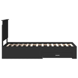 Bed Frame Black and Silver 70 x 190 cm Engineered Wood 3411369