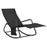 Sun Lounger Steel and Textilene Black 317591