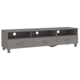 TV Cabinet "HAMAR" Light Grey 158x40x40 cm Solid Wood Pine 340475