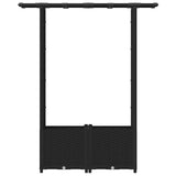 Raised Bed with Trellis and Roof Black 124.5 x 40 x 138 cm PP 42032542