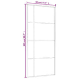 151683 Sliding Door Frosted ESG Glass and Aluminium 90x205 cm Black