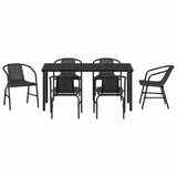 Garden Dining Set 7 pcs Black Powder-Coated Steel 3379384