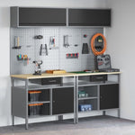 ZNTS 8-Piece Workbench Set in Black Steel 3321498