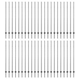 Embedded Fence Post 44 pcs Grey 200 cm Powder-Coated Steel 3335943