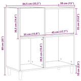 Record Cabinet Black Oak 84.5 x 38 x 89 cm Engineered Wood 862870