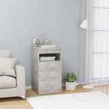 Drawer Cabinet Concrete Grey 40x50x76 cm Engineered Wood 801809
