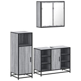 3 Piece Bathroom Furniture Set Grey Sonoma Engineered Wood 3300973