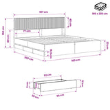 Bed Frame with Storage and Headboard Artisan Oak 180 x 200 cm 3445826